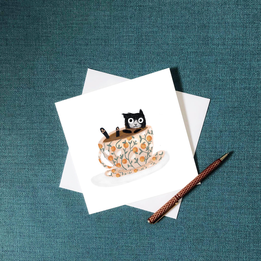 Cat in a Cup Greeting Card