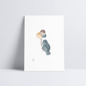 Baby Manatee Art Print